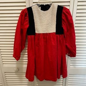 Popelin, never worn, red and black dress. Beautiful for holiday or a party.
